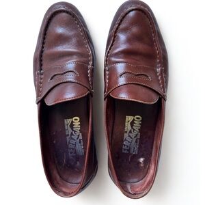 Salvatore Ferragamo Cognac Mens Loafers Size 8
